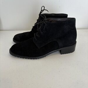 Bally Boots Womens‎ 6 N Black Suede Fleece Lined Chukka Ankle Lace Up Luxury